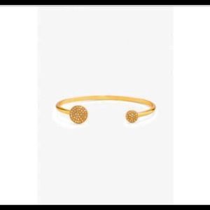 Stella & Dot pave disc cuff, gold